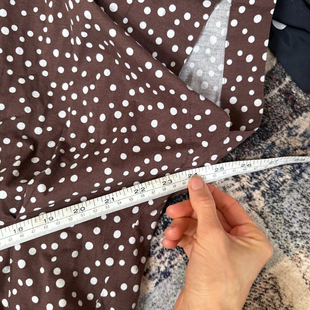 Anthropologie The Tobie Mini Shirt Dress Tie Neck Edition in brown polka dot 2X - Picture 8 of 9